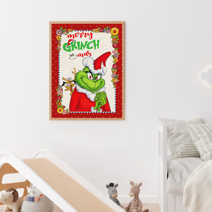 Christmas Green Monster - Full Round Drill Diamond Painting 30*40CM