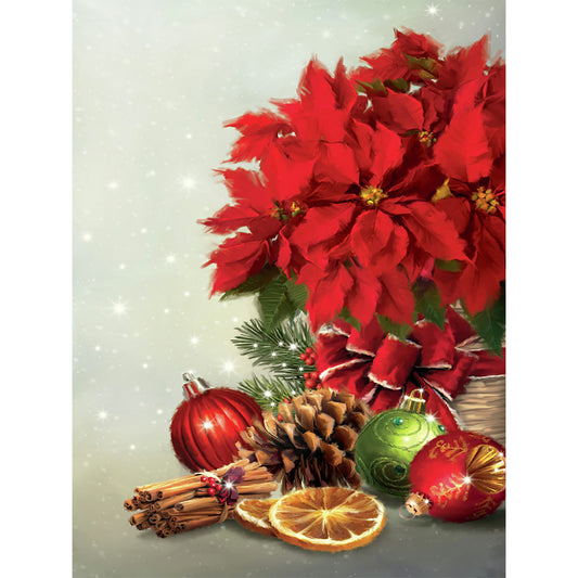 Christmas Poinsettia - Full Round Drill Diamond Painting 30*40CM