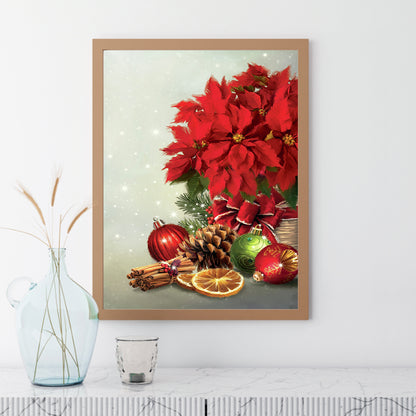 Christmas Poinsettia - Full Round Drill Diamond Painting 30*40CM