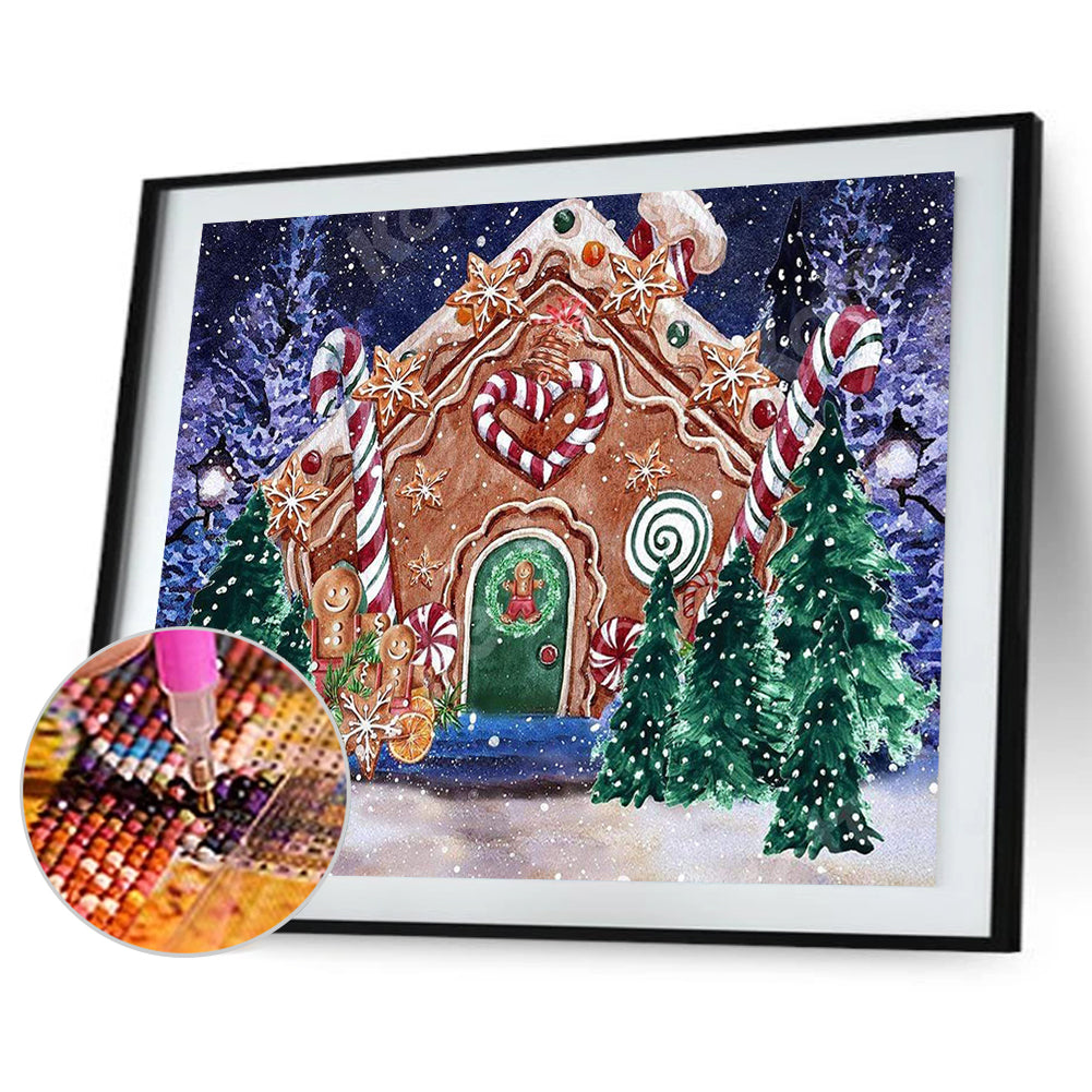 Christmas Gingerbread Room - Full Round Drill Diamond Painting 40*30CM