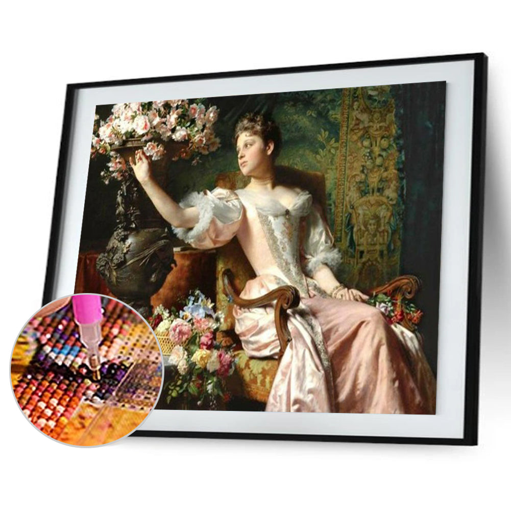 Oil Painting Court Lady - Full Round Drill Diamond Painting 50*40CM