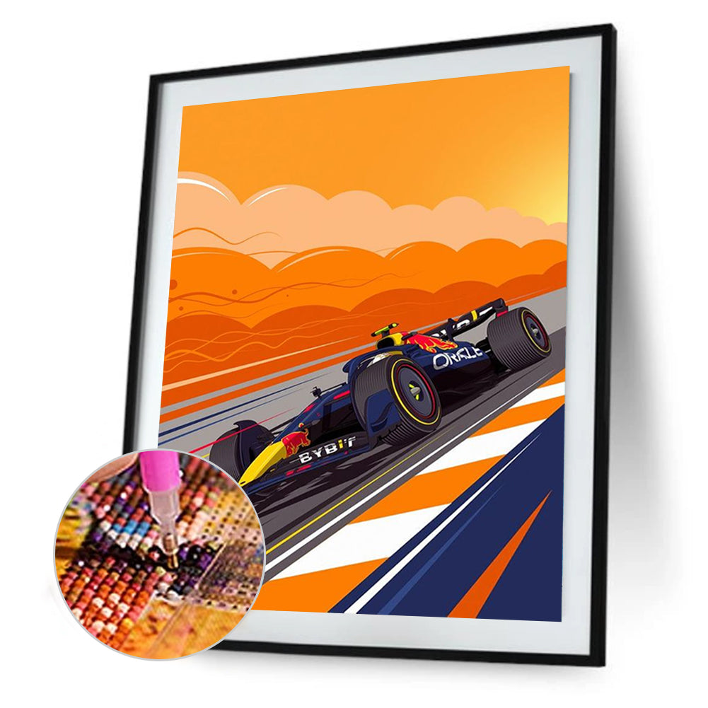 Sunset Racing Illustration - Full Round Drill Diamond Painting 30*40CM