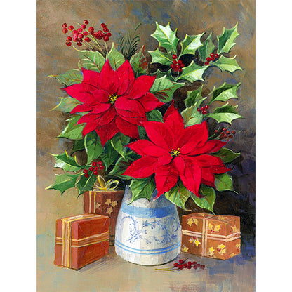 Poinsettia - Full Round Drill Diamond Painting 30*40CM