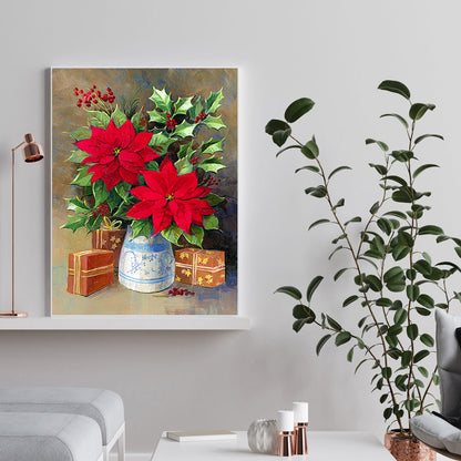 Poinsettia - Full Round Drill Diamond Painting 30*40CM