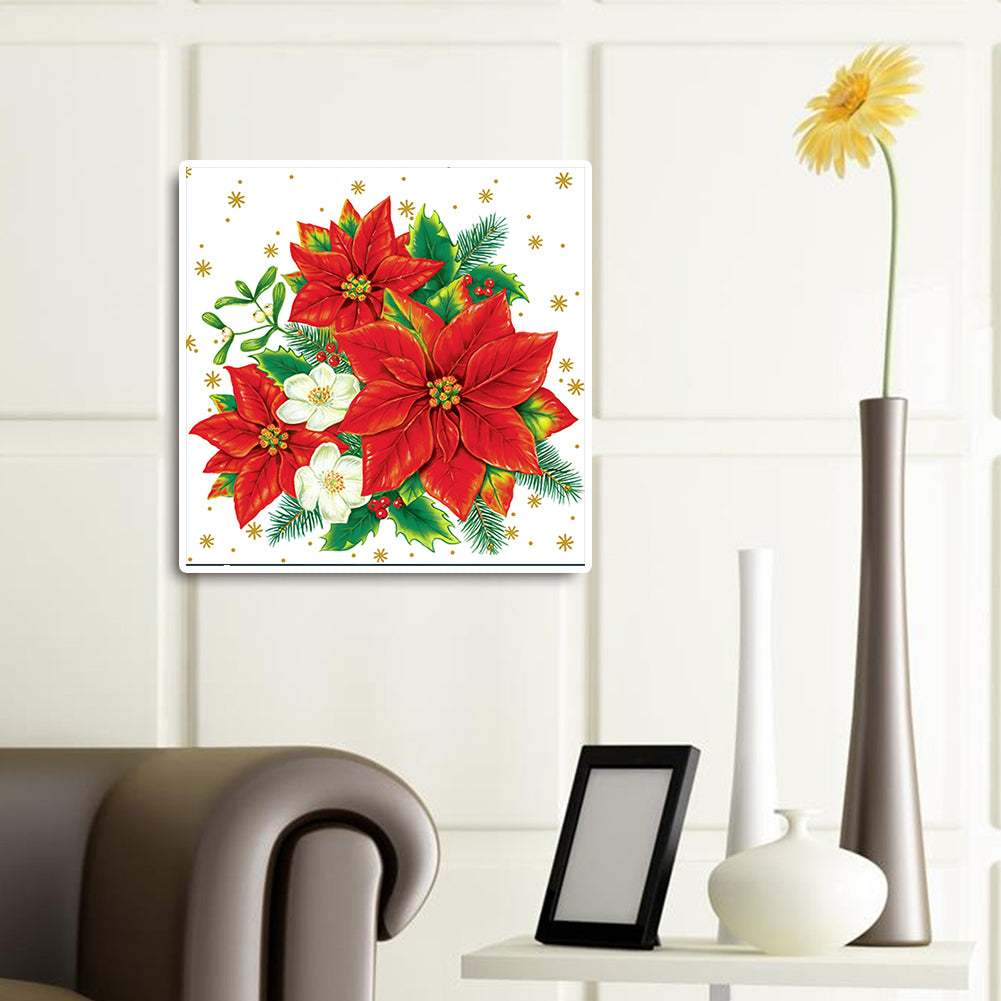 Poinsettia - Full Round Drill Diamond Painting 30*30CM