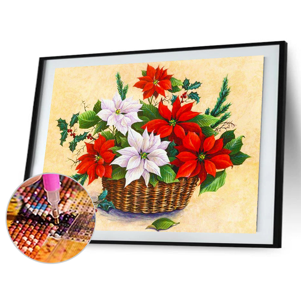 Poinsettia - Full Square Drill Diamond Painting 40*30CM