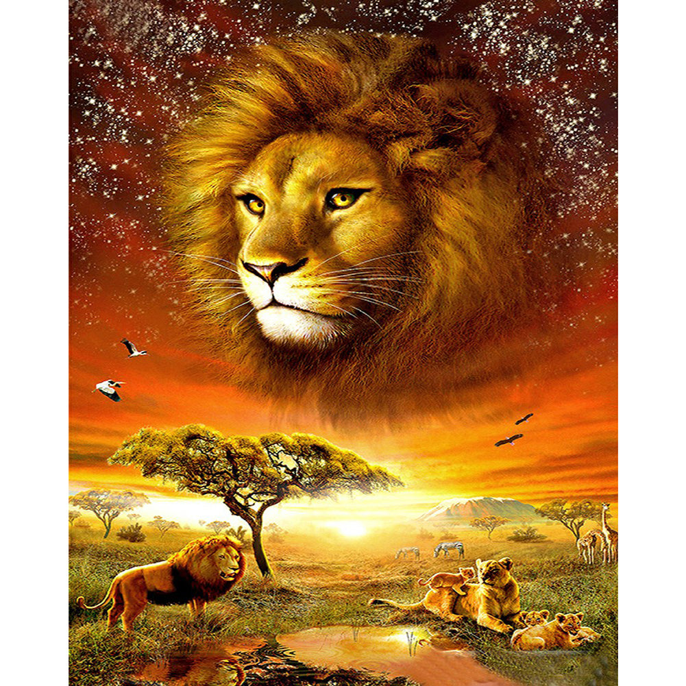 Lion - Full Round Drill Diamond Painting 40*50CM