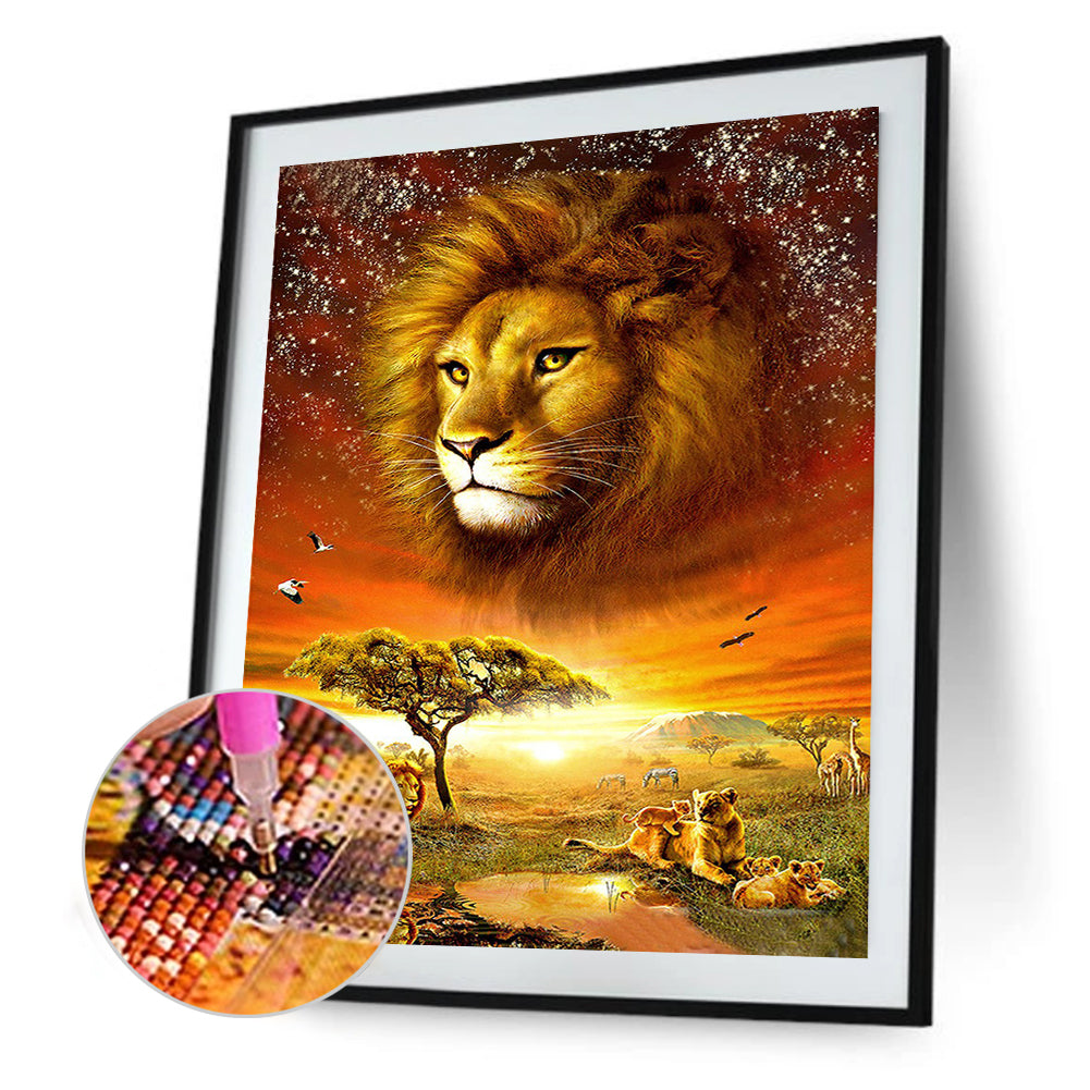 Lion - Full Round Drill Diamond Painting 40*50CM