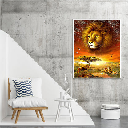 Lion - Full Round Drill Diamond Painting 40*50CM