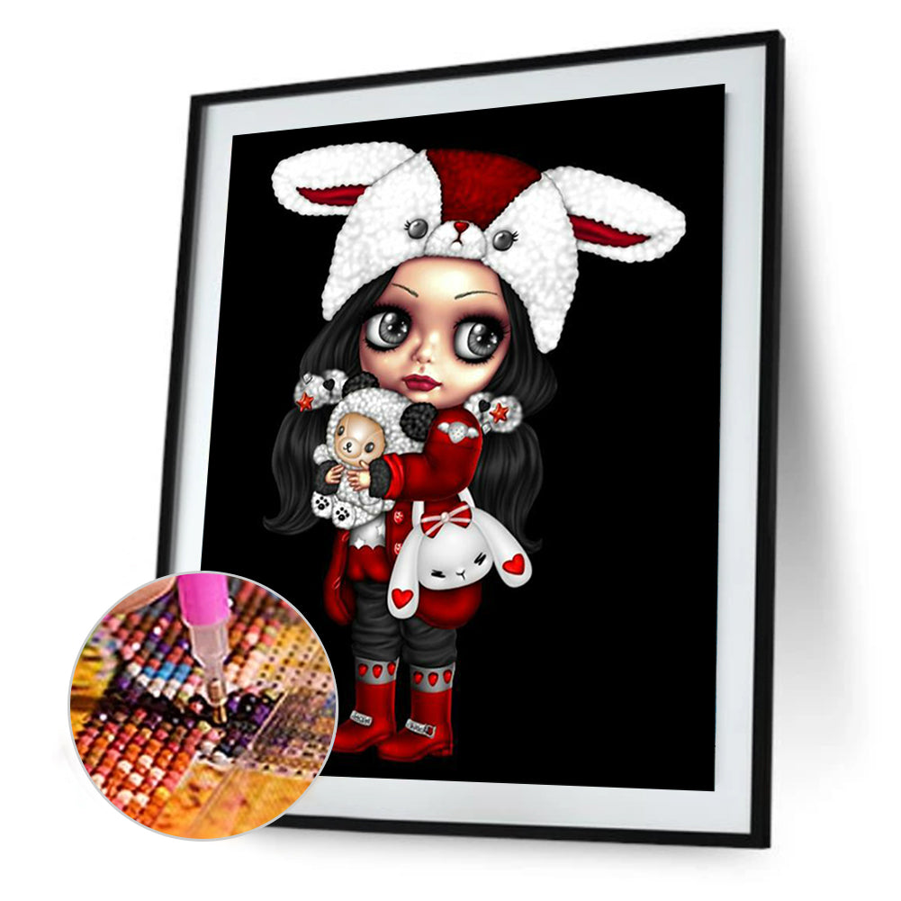 Goth Big Eyes Girl - Full Round Drill Diamond Painting 30*40CM