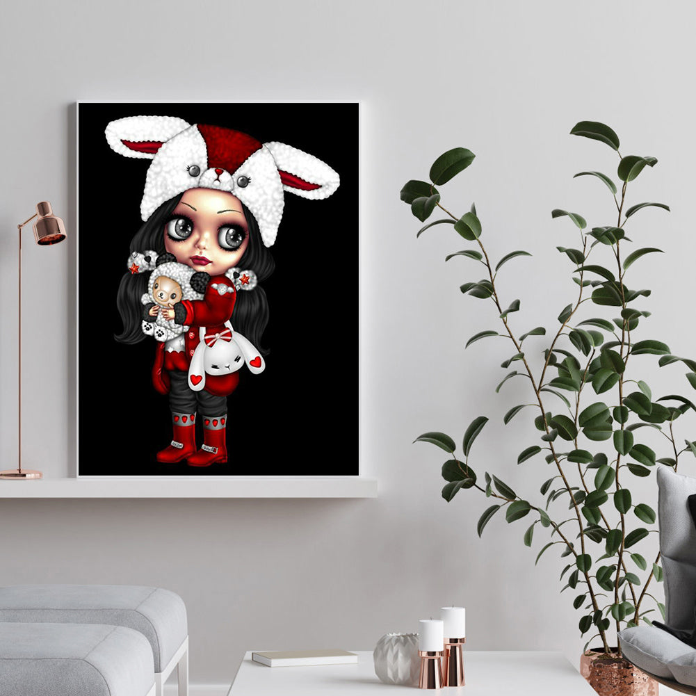 Goth Big Eyes Girl - Full Round Drill Diamond Painting 30*40CM