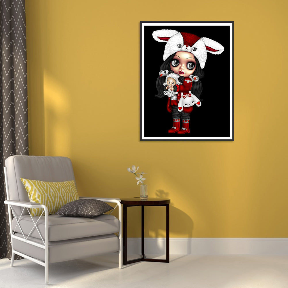 Goth Big Eyes Girl - Full Round Drill Diamond Painting 30*40CM