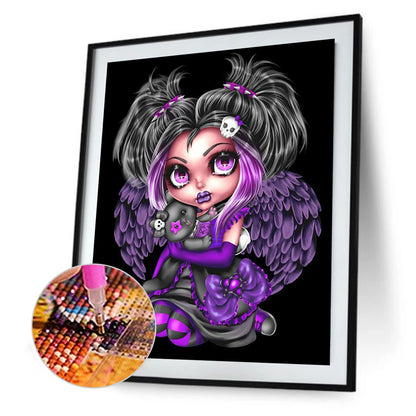 Goth Big Eyes Girl - Full Round Drill Diamond Painting 30*40CM