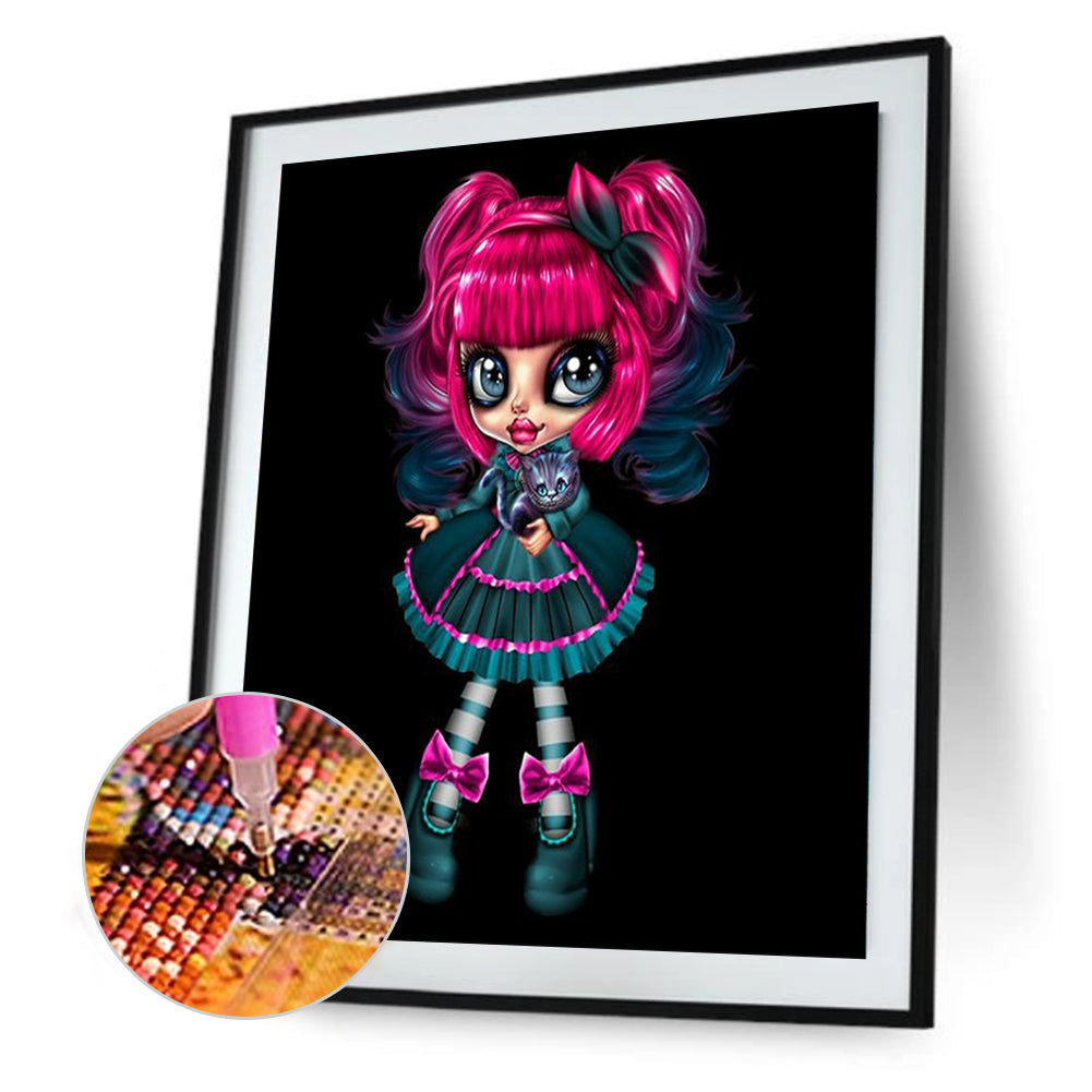 Goth Big Eyes Girl - Full Round Drill Diamond Painting 30*40CM