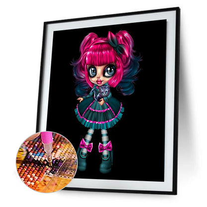 Goth Big Eyes Girl - Full Round Drill Diamond Painting 30*40CM