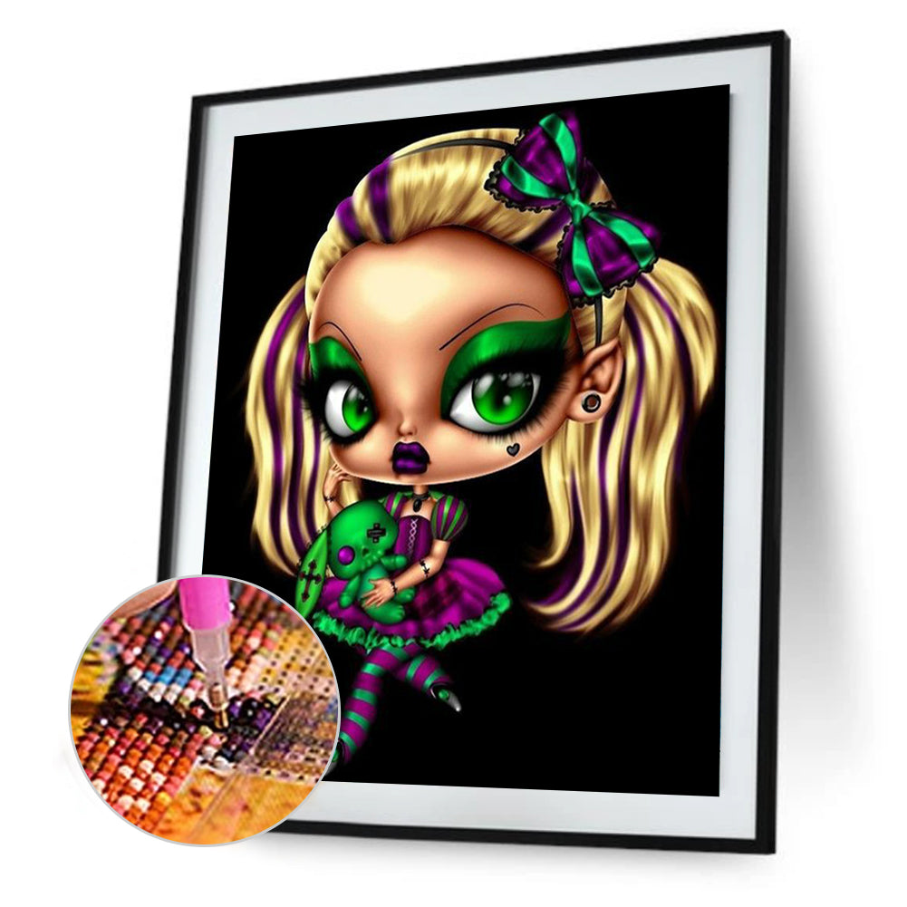 Goth Big Eyes Girl - Full Round Drill Diamond Painting 30*40CM