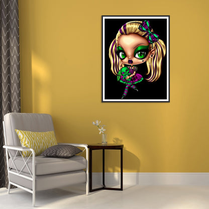 Goth Big Eyes Girl - Full Round Drill Diamond Painting 30*40CM