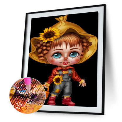 Goth Big Eyes Girl - Full Round Drill Diamond Painting 30*40CM