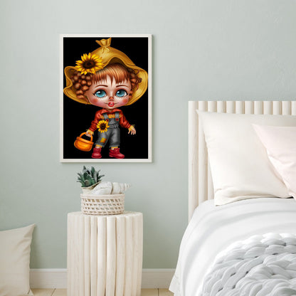 Goth Big Eyes Girl - Full Round Drill Diamond Painting 30*40CM