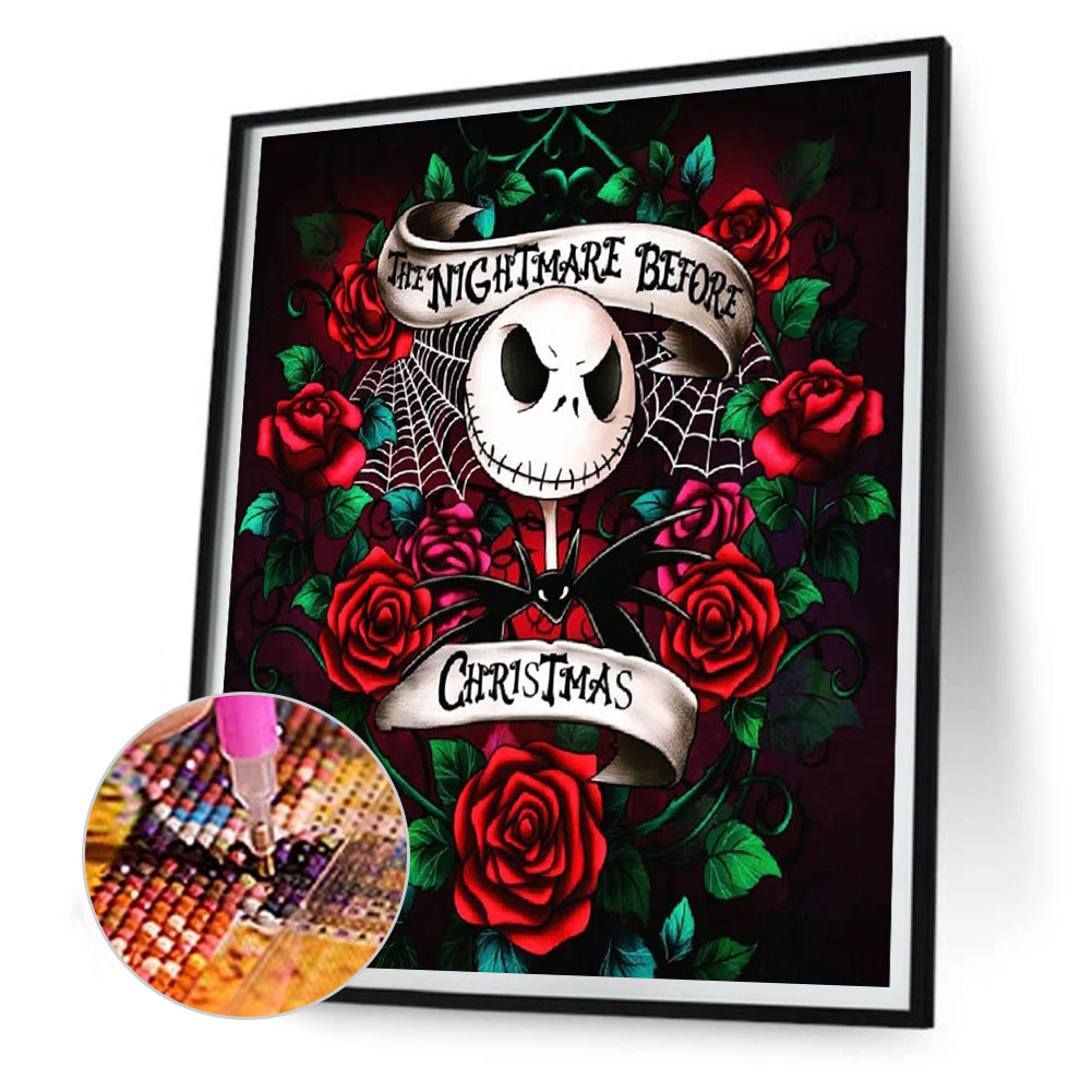 Rose Skull - Full Round Drill Diamond Painting 30*40CM