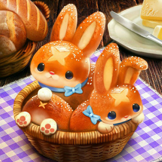 Bread Rabbit - Full Square Drill Diamond Painting 40*40CM