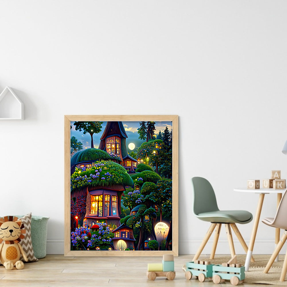 Dream Flower Manor - Full Round Drill Diamond Painting 30*40CM