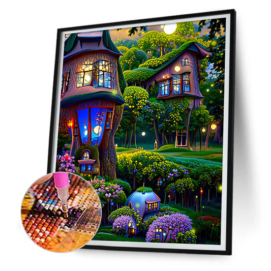 Dream Flower Manor - Full Round Drill Diamond Painting 30*40CM