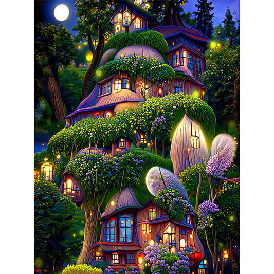 Dream Flower Manor - Full Round Drill Diamond Painting 30*40CM