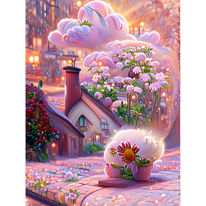 Dream Flower Manor - Full Round Drill Diamond Painting 30*40CM