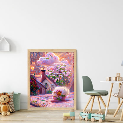 Dream Flower Manor - Full Round Drill Diamond Painting 30*40CM