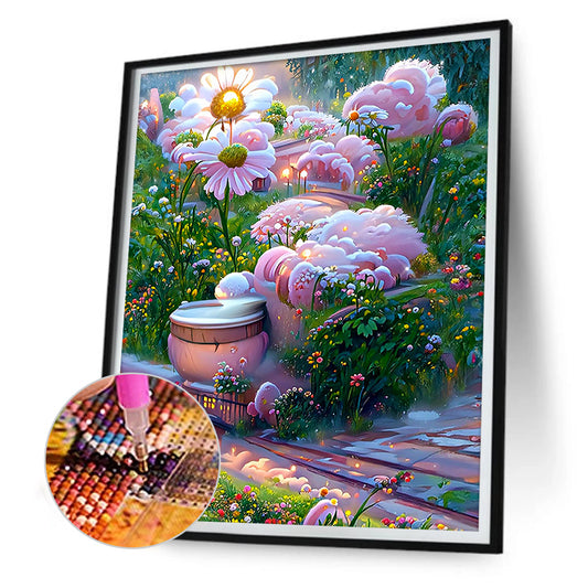 Dream Flower Manor - Full Round Drill Diamond Painting 30*40CM