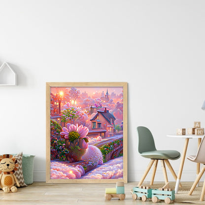 Dream Flower Manor - Full Round Drill Diamond Painting 30*40CM