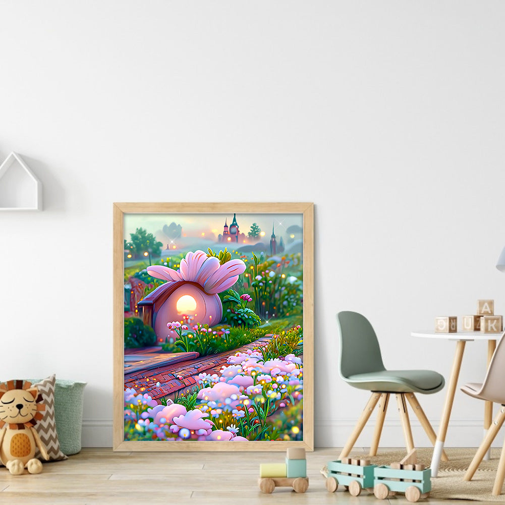 Dream Flower Manor - Full Round Drill Diamond Painting 30*40CM