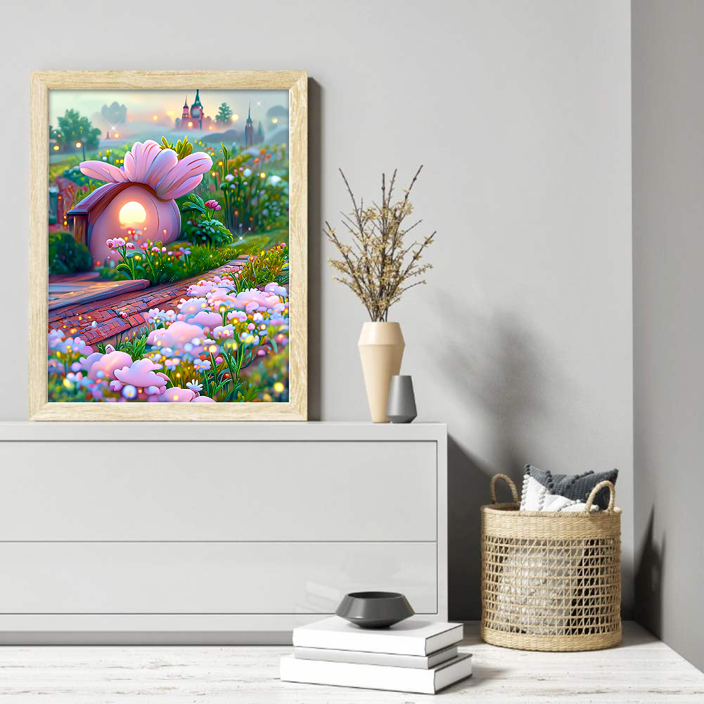 Dream Flower Manor - Full Round Drill Diamond Painting 30*40CM