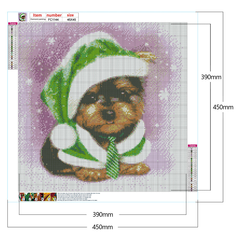 Christmas Yorkshire Terrier - Full Square Drill Diamond Painting 45*45CM