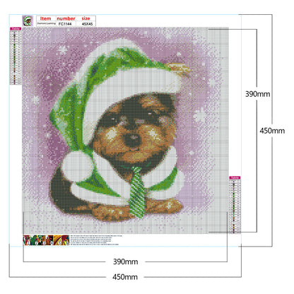 Christmas Yorkshire Terrier - Full Square Drill Diamond Painting 45*45CM