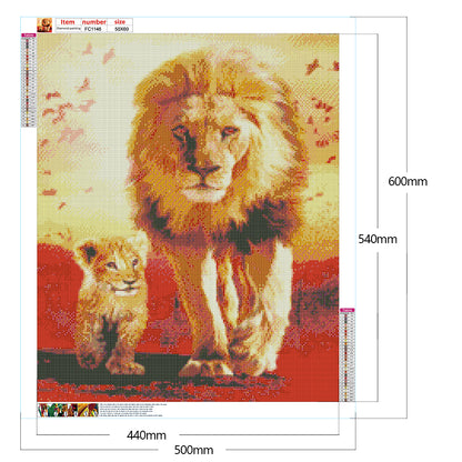 Lion King - Full Square Drill Diamond Painting 50*60CM