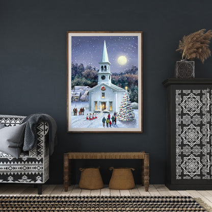 Christmas Snow Church - Full Round Drill Diamond Painting 30*40CM