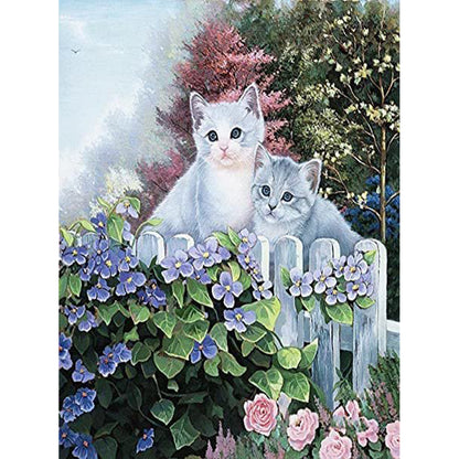 Garden Kitten - Full Round Drill Diamond Painting 30*40CM