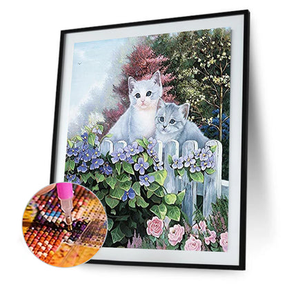 Garden Kitten - Full Round Drill Diamond Painting 30*40CM