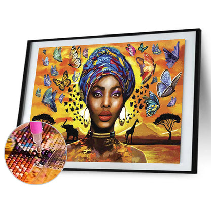 Indian Woman - Full Round Drill Diamond Painting 50*40CM