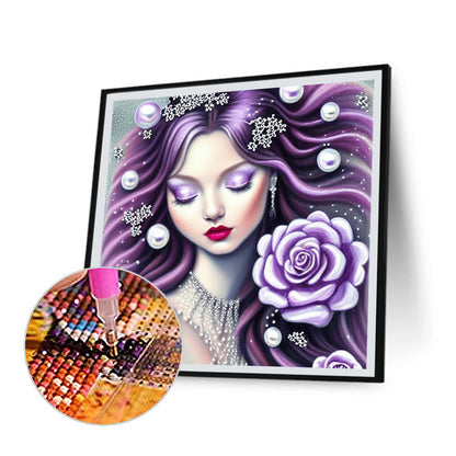 Girl - Full Round Drill Diamond Painting 30*30CM