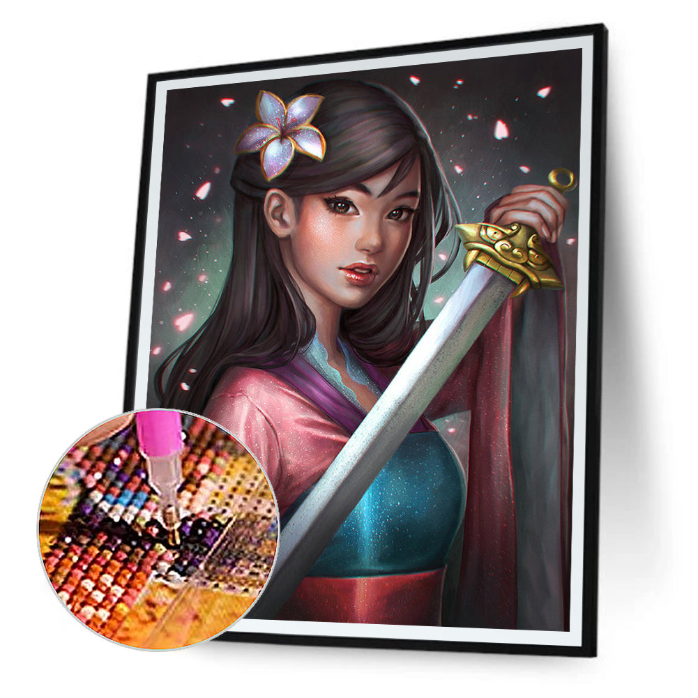 Hua Mulan - Full Round Drill Diamond Painting 30*50CM