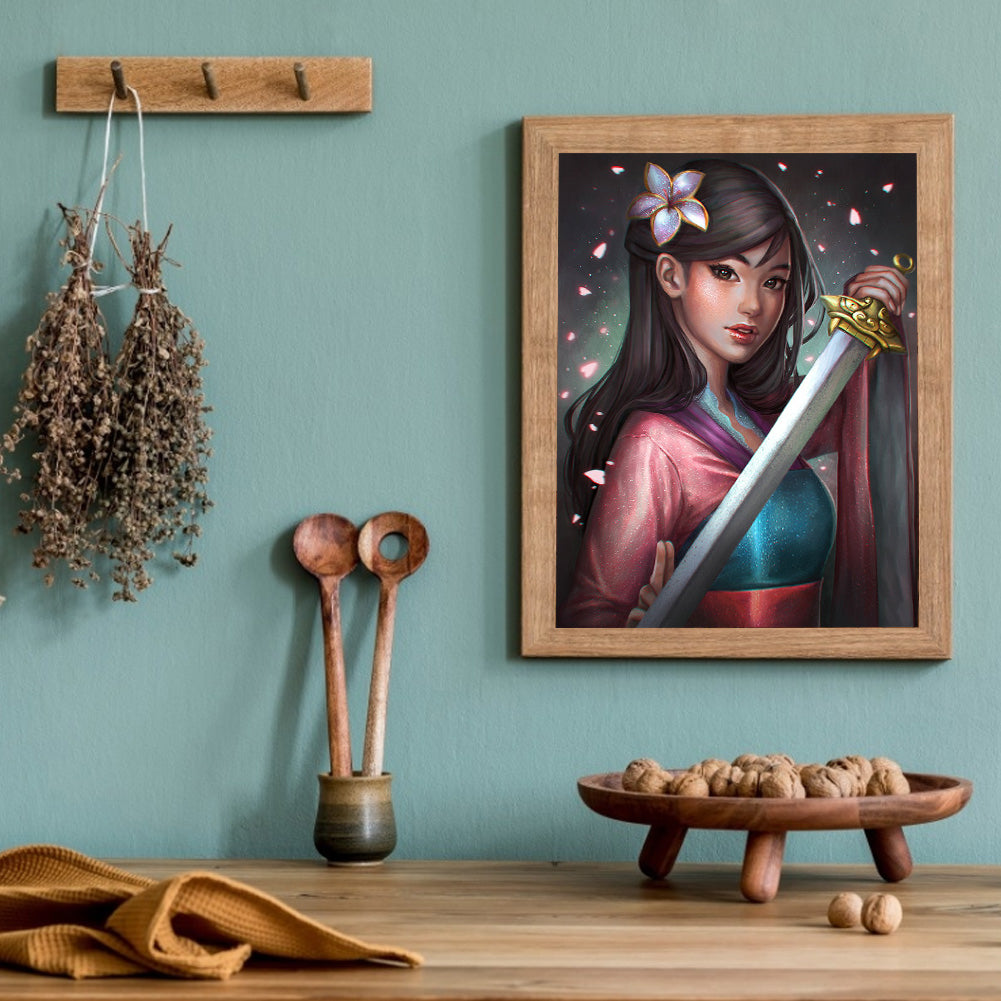 Hua Mulan - Full Round Drill Diamond Painting 30*50CM