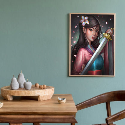 Hua Mulan - Full Round Drill Diamond Painting 30*50CM