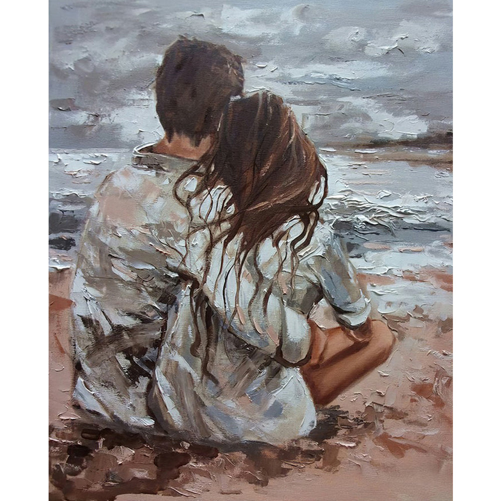 Beach Couple - Full Round Drill Diamond Painting 40*50CM