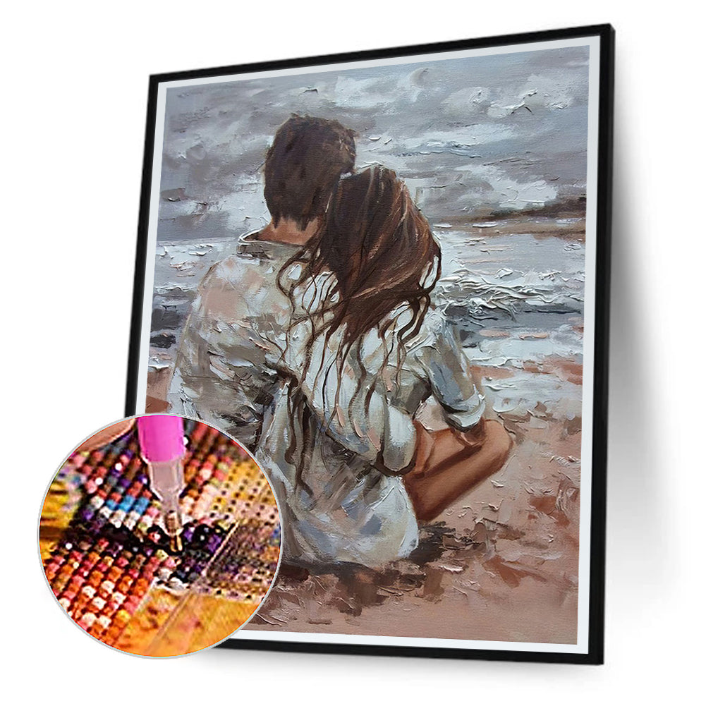 Beach Couple - Full Round Drill Diamond Painting 40*50CM