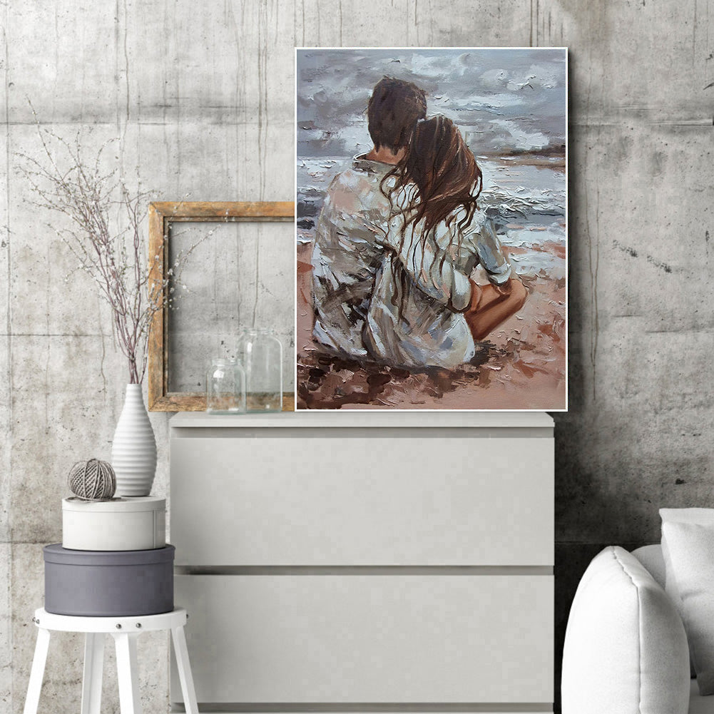 Beach Couple - Full Round Drill Diamond Painting 40*50CM