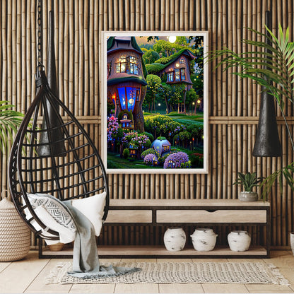 Mushroom Hut - Full Round Drill Diamond Painting 40*50CM