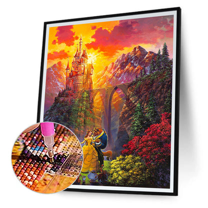 Sunset Mountain Forest - Full Round Drill Diamond Painting 40*50CM